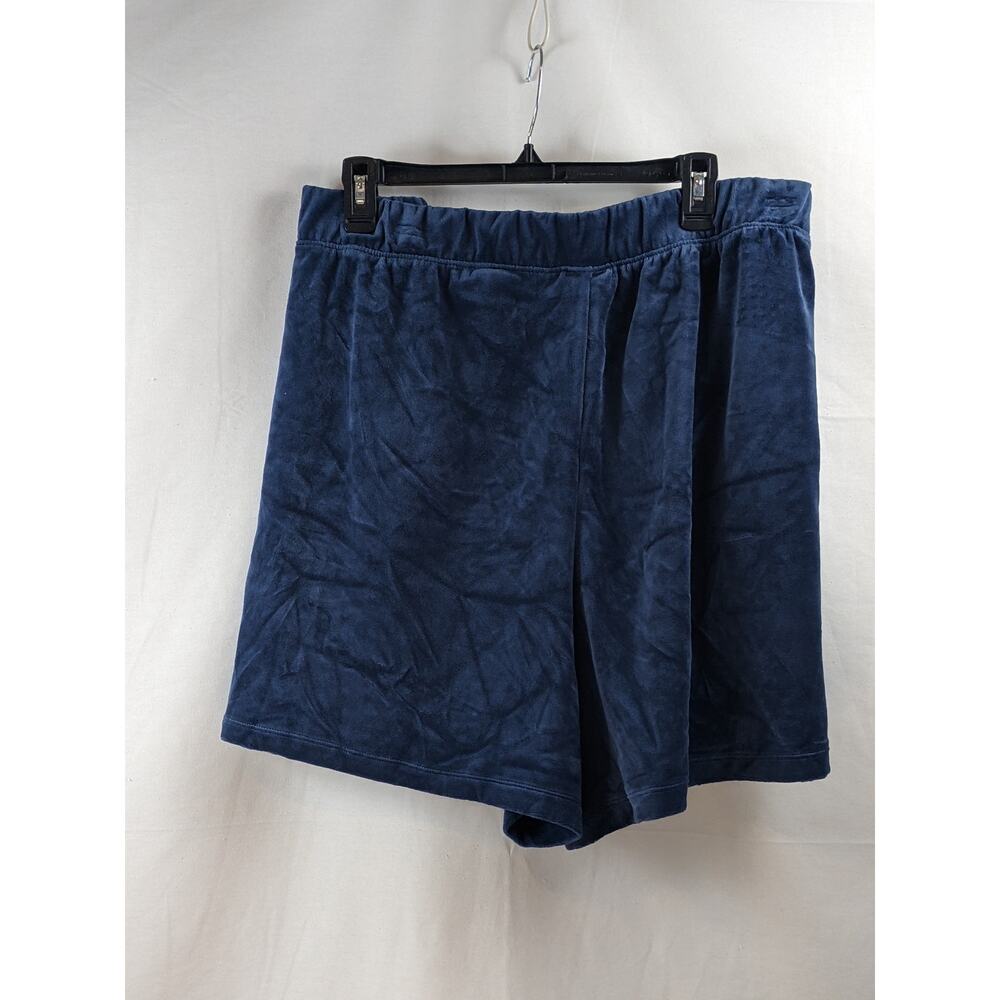 Velour High Rise Shorts Ava & Viv Pull‎ On Navy Blue 4X Plus Regular Fit Lounge - Picture 3 of 8